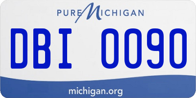 MI license plate DBI0090