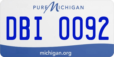 MI license plate DBI0092