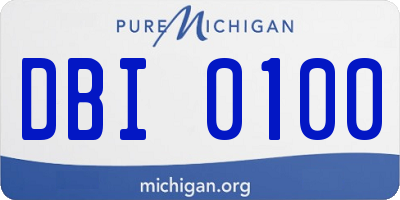 MI license plate DBI0100