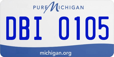 MI license plate DBI0105