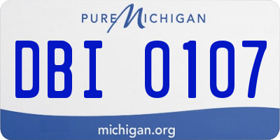 MI license plate DBI0107