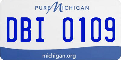 MI license plate DBI0109