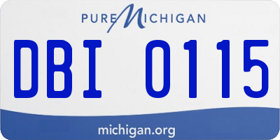 MI license plate DBI0115