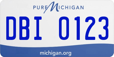 MI license plate DBI0123