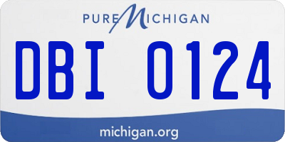 MI license plate DBI0124
