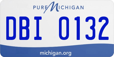 MI license plate DBI0132