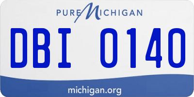 MI license plate DBI0140