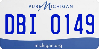MI license plate DBI0149