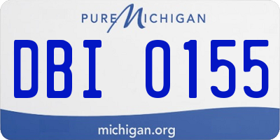 MI license plate DBI0155