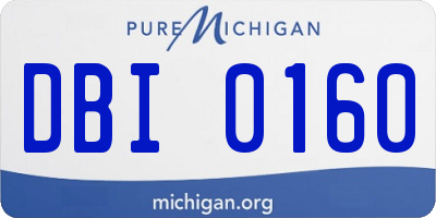 MI license plate DBI0160
