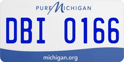MI license plate DBI0166