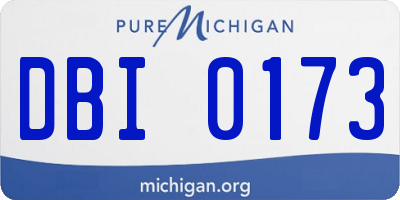 MI license plate DBI0173