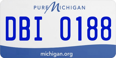 MI license plate DBI0188