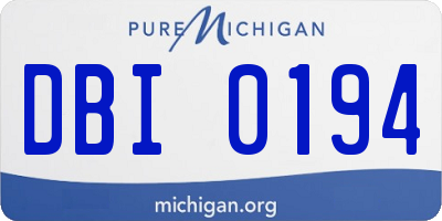 MI license plate DBI0194