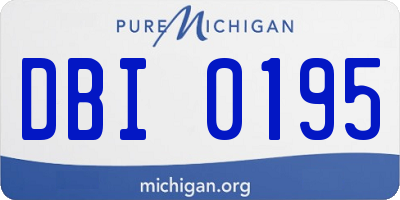 MI license plate DBI0195