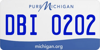 MI license plate DBI0202