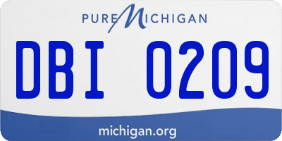 MI license plate DBI0209