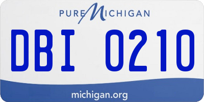 MI license plate DBI0210