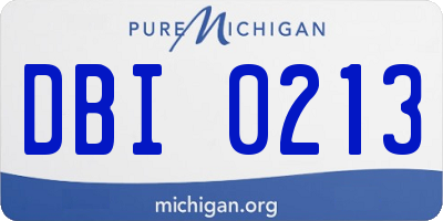 MI license plate DBI0213
