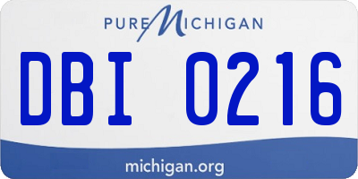 MI license plate DBI0216
