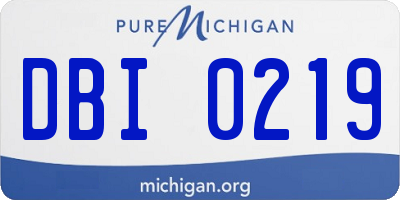 MI license plate DBI0219