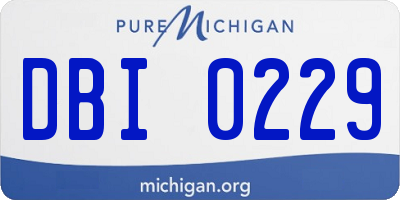 MI license plate DBI0229