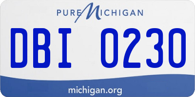 MI license plate DBI0230