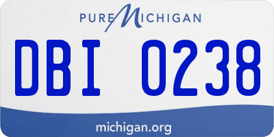 MI license plate DBI0238