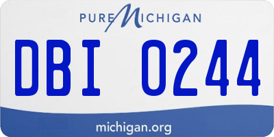 MI license plate DBI0244