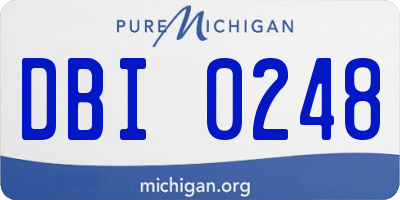 MI license plate DBI0248