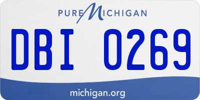 MI license plate DBI0269