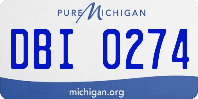 MI license plate DBI0274
