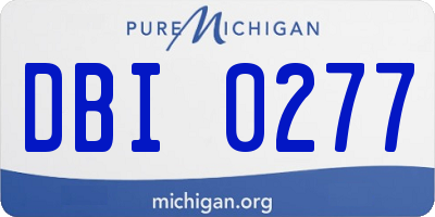 MI license plate DBI0277