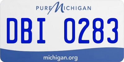 MI license plate DBI0283