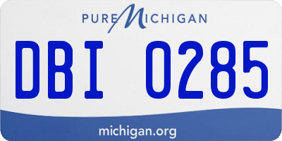 MI license plate DBI0285