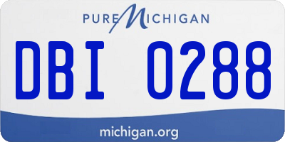 MI license plate DBI0288