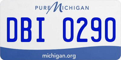 MI license plate DBI0290