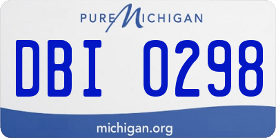 MI license plate DBI0298