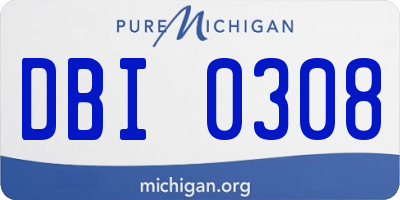 MI license plate DBI0308
