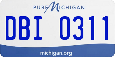 MI license plate DBI0311