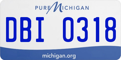 MI license plate DBI0318