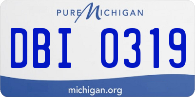 MI license plate DBI0319