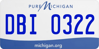 MI license plate DBI0322