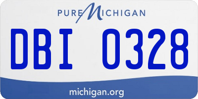 MI license plate DBI0328