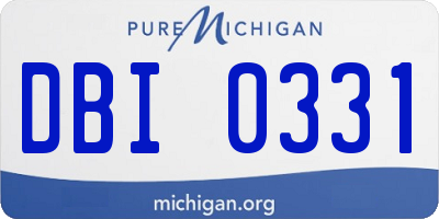 MI license plate DBI0331