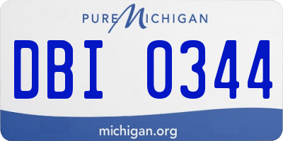 MI license plate DBI0344