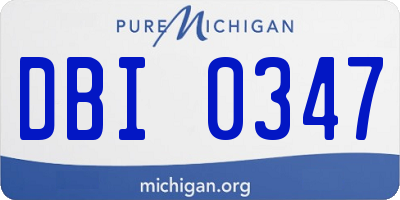 MI license plate DBI0347