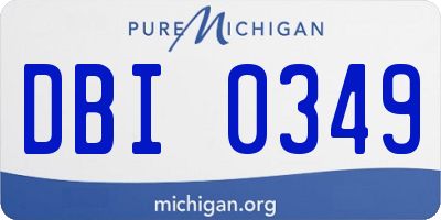 MI license plate DBI0349