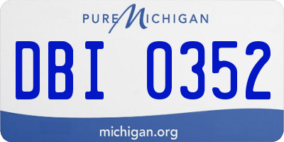 MI license plate DBI0352