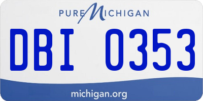 MI license plate DBI0353